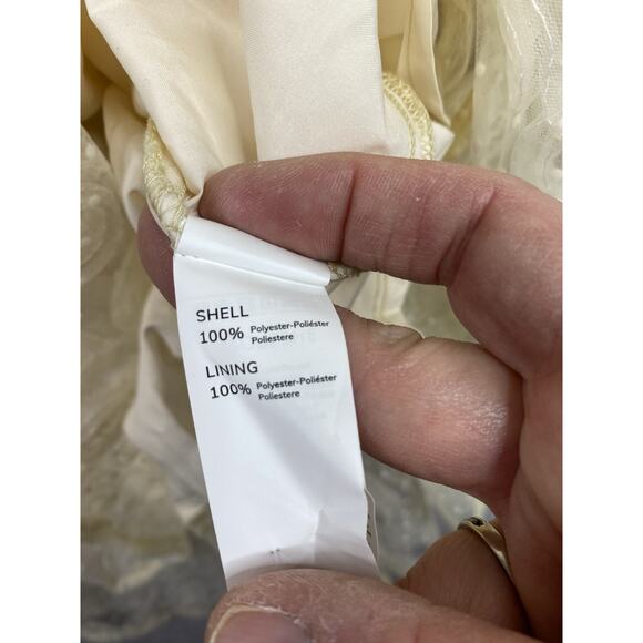 Cupshe Halter Dress Sz M Madison Ivory Lace Lined Open Back Beach Wedding NWT - Picture 10 of 13